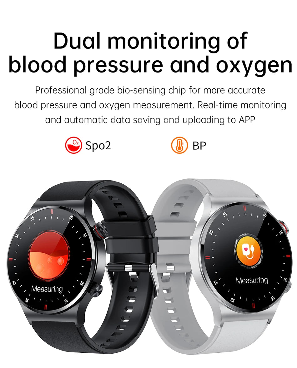 LIGE ECG+PPG Men's Waterproof Bluetooth Sport Smart Watch AMOLED NFC For Android & IOS