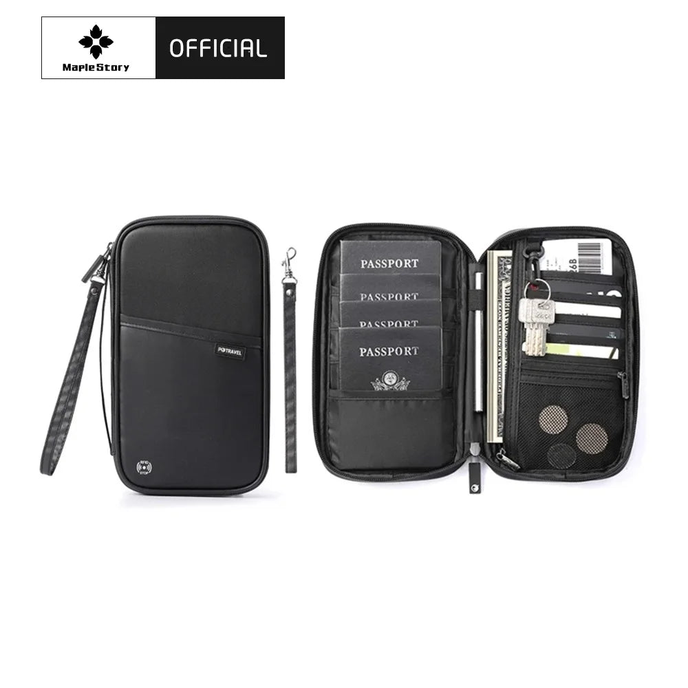 CHIROM SUPPLY Men's RFID Blocking Multi Functional Travel Document Passport and Wallet Case