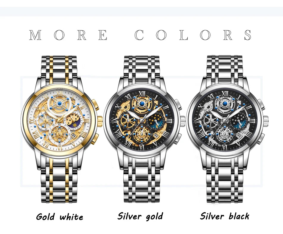 LIGE Men's Military Hollow Sports Watch Waterproof with Chronograph