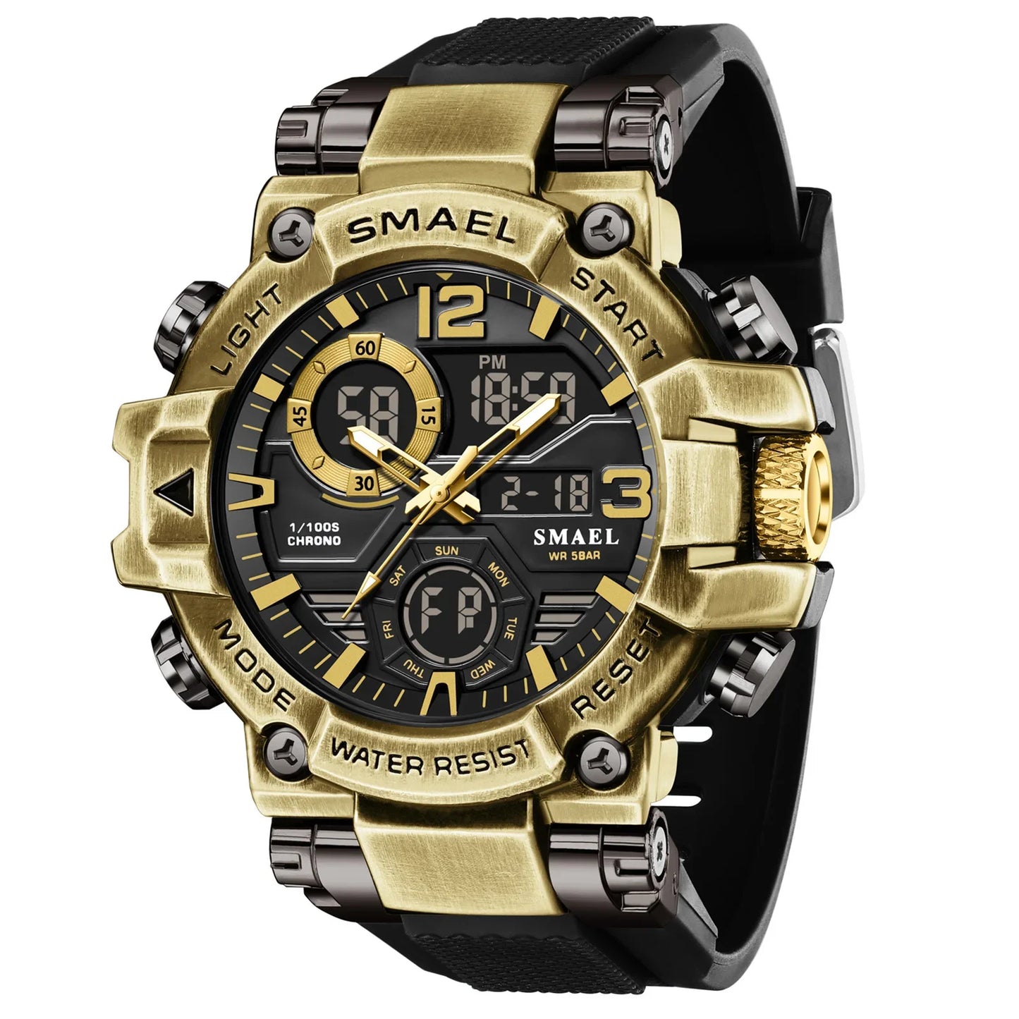 SMAEL 8110 Men's New Sports LED 50m Waterproof Digital Shockproof Electronic Wristwatch.
