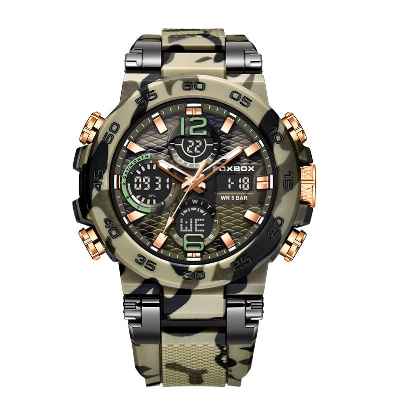 FOXBOX Men's Digital Military Sport Watch 50m Waterproof LED