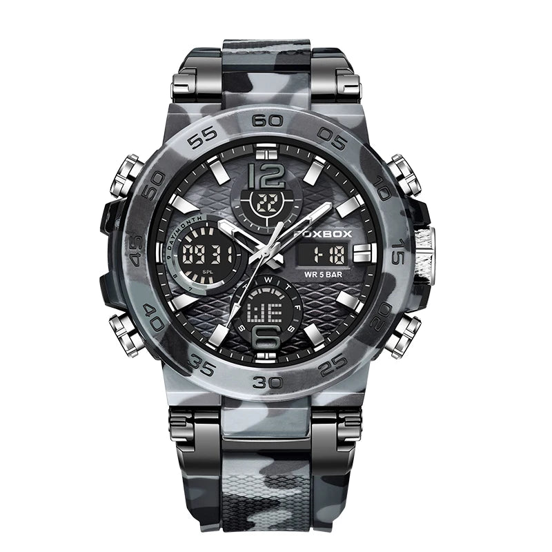 FOXBOX Men's Digital Military Sport Watch 50m Waterproof LED