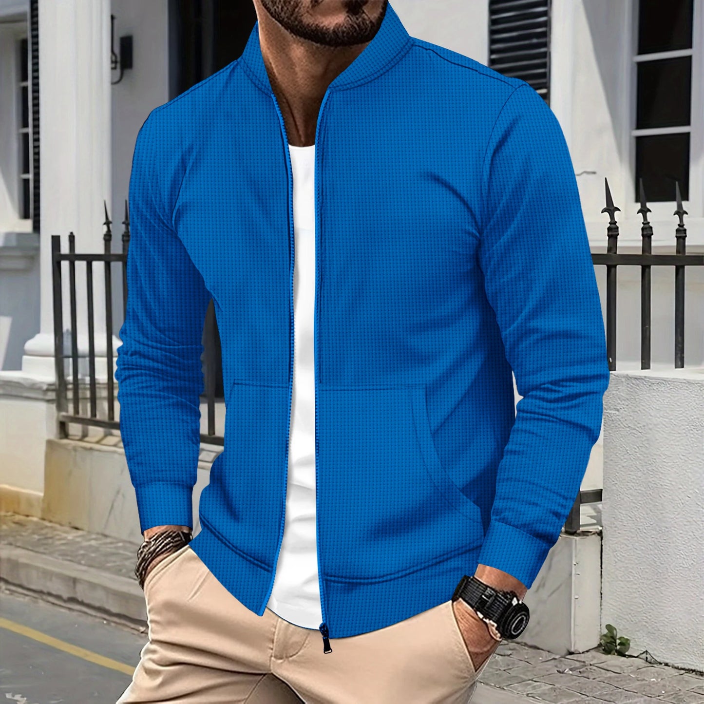 CHIROM SUPPLY Men's Casual Solid Color long-sleeved Jacket
