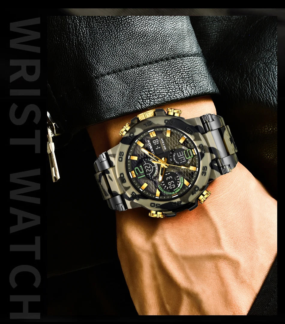 FOXBOX Men's Digital Military Sport Watch 50m Waterproof LED