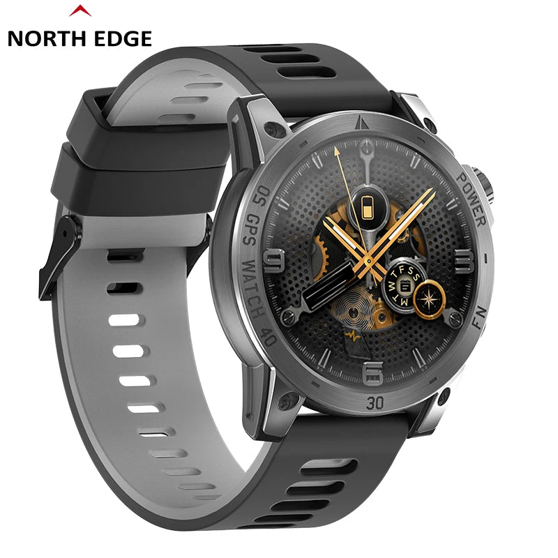 NORTH EDGE Men's HD AMOLED Smartwatch w/ Compass+GPS
