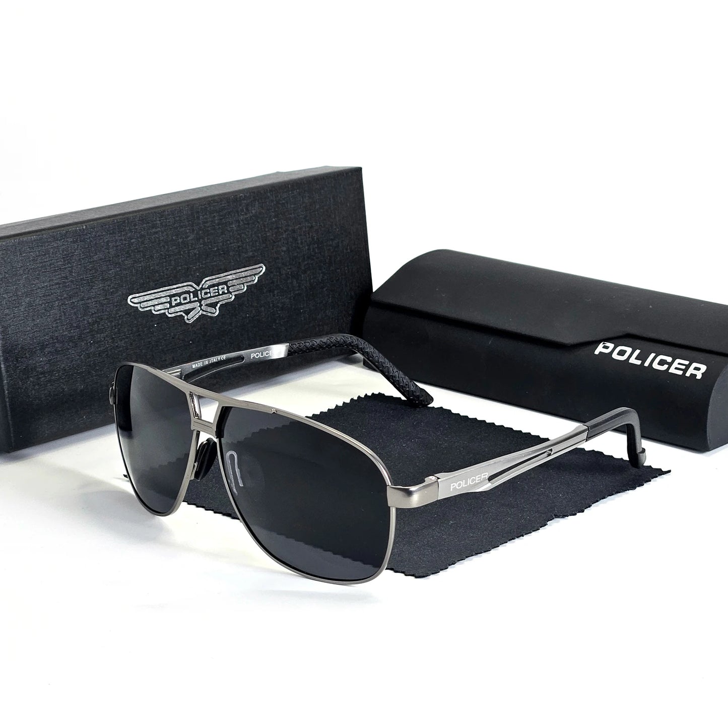 POLICER Men's Classic Police Style Sunglasses with UV 400 Protection