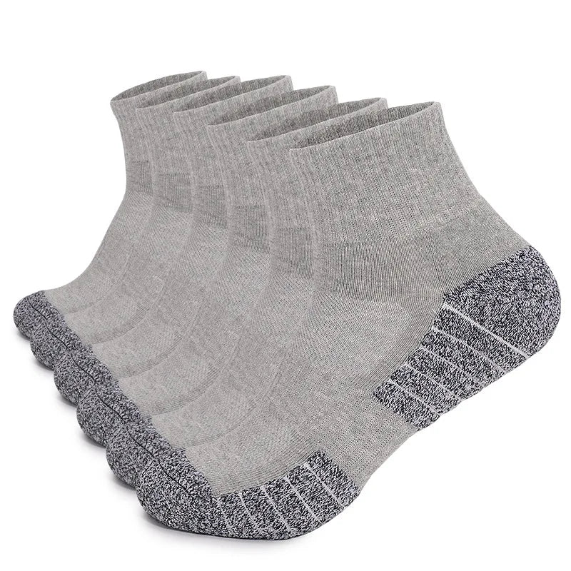 CHIROM SUPPLY 6 pairs Men's Outdoor Sports Thickened Bottomed Sweat-absorbing Short Tube Running Socks.