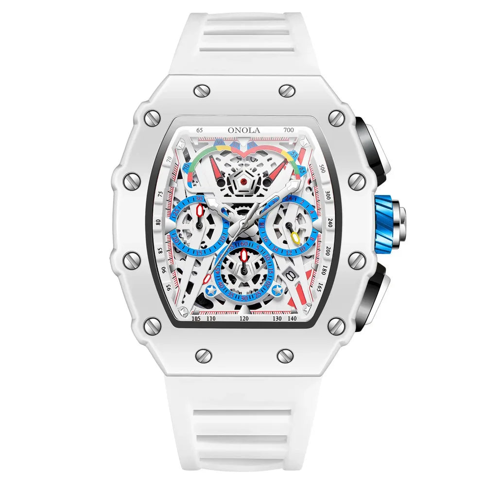 ONOLA Men's Luxury Silicone Sports Wristwatch Waterproof