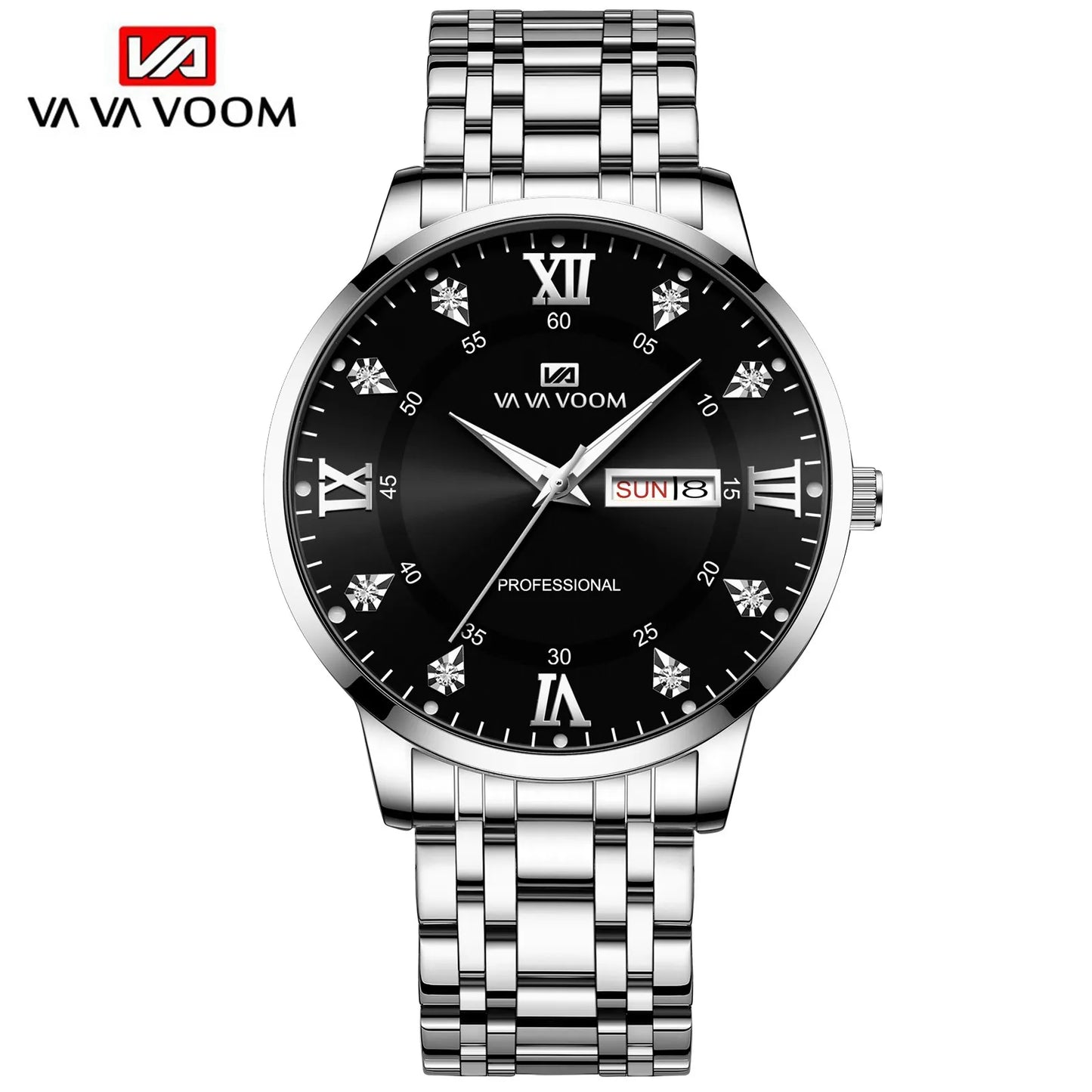 VA VA VOOM Men's Luxury Stainless Steel & Waterproof Wrist-Watch