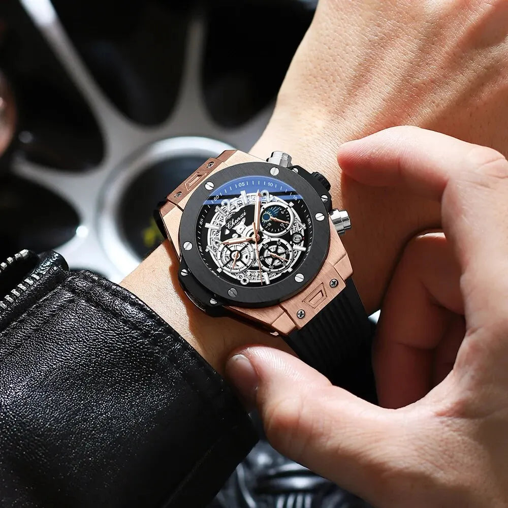 CHENXI Men's Silicone Sports Wristwatch Luminous Chronograph