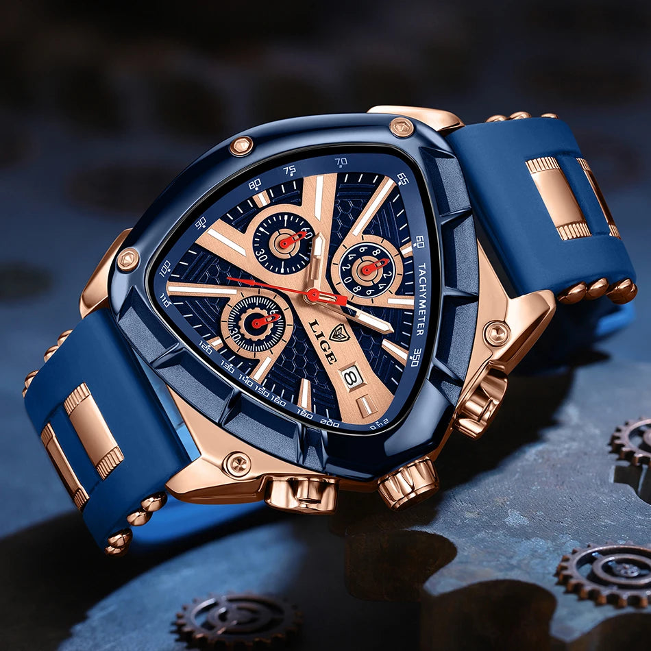 LIGE Original Luxury Men's Sport Quartz Waterproof Watch