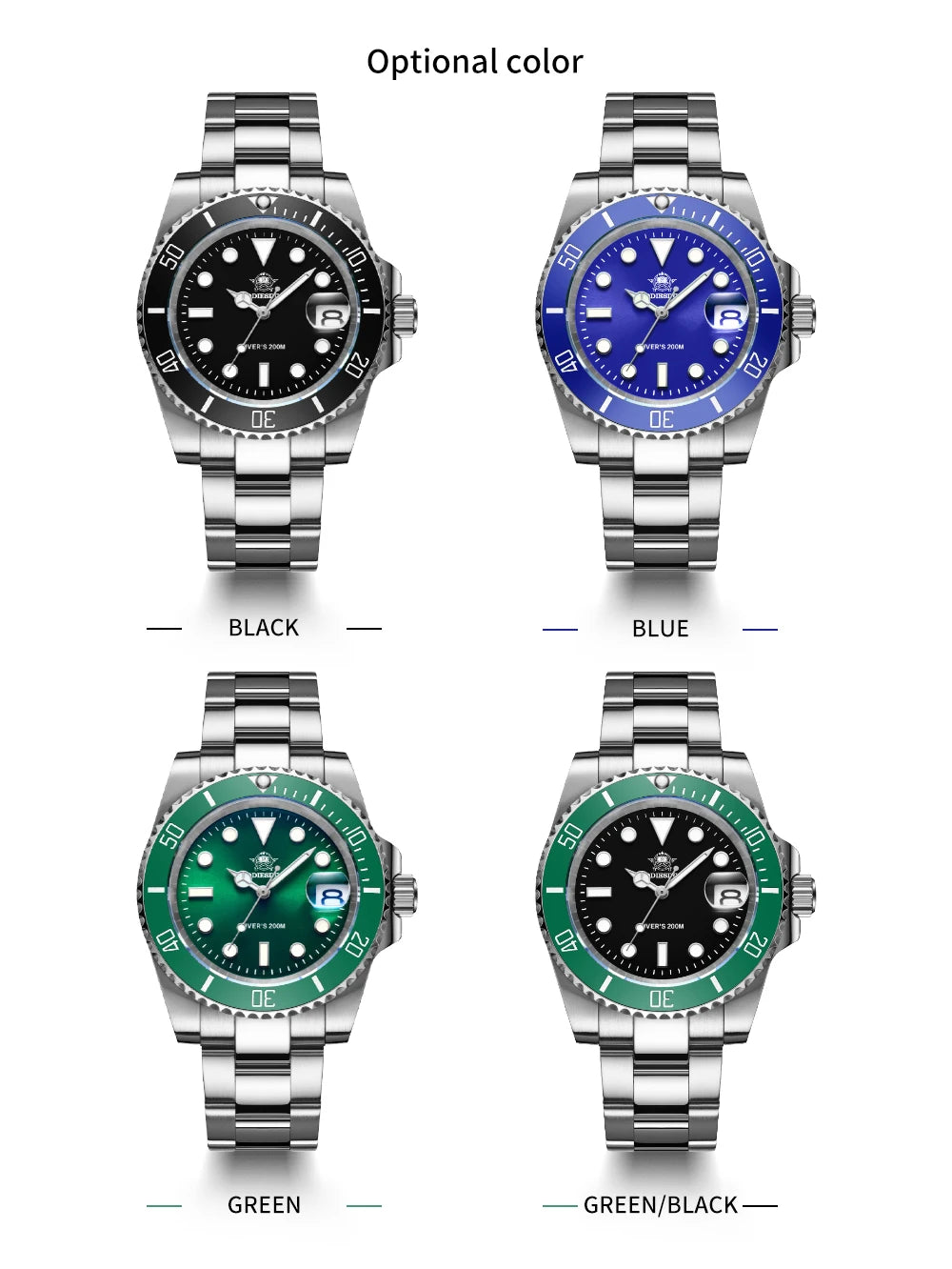 ADDIESDIVE Men's Stainless Steel Business Leisure Waterproof Watch