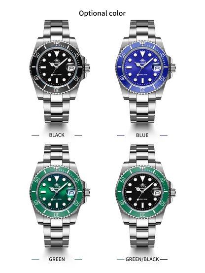 ADDIESDIVE Men's Stainless Steel Business Leisure Waterproof Watch