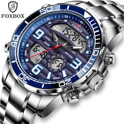 FOXBOX Men's Digital Luxury Quartz Wristwatch