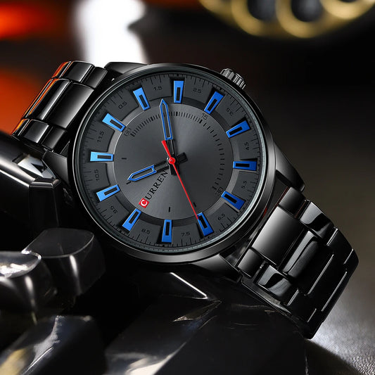 CURREN Men's Stainless Steel Wristwatch and Band