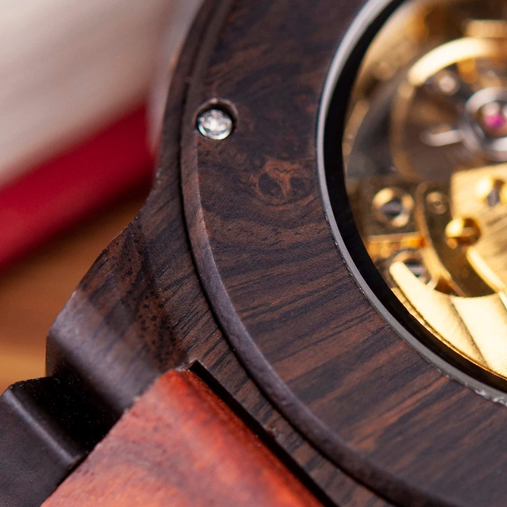 BOBO BIRD Men's Wooden Mechanical Luxury Wristwatch
