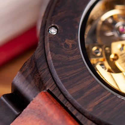 BOBO BIRD Men's Wooden Mechanical Luxury Wristwatch