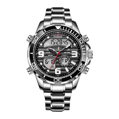 FOXBOX Men's Digital Luxury Quartz Wristwatch