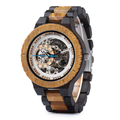 BOBO BIRD Men's Wooden Mechanical Luxury Wristwatch