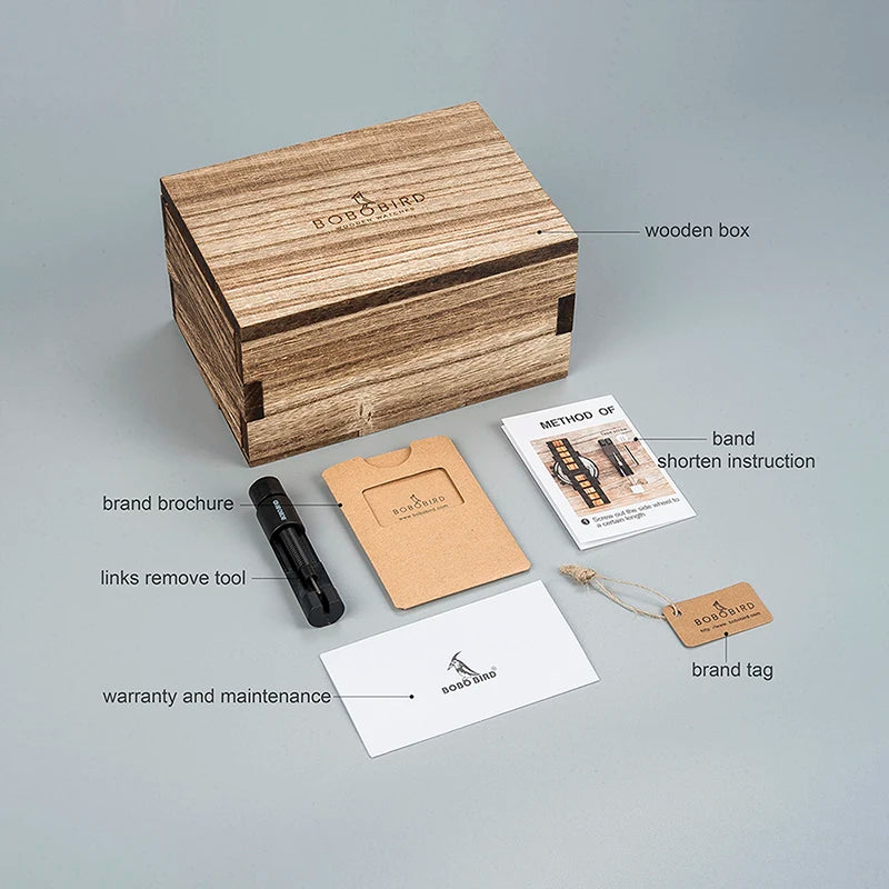 BOBO BIRD Men's Wooden Mechanical Luxury Wristwatch