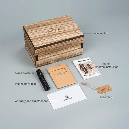 BOBO BIRD Men's Wooden Mechanical Luxury Wristwatch
