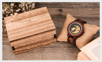 BOBO BIRD Men's Wooden Mechanical Luxury Wristwatch