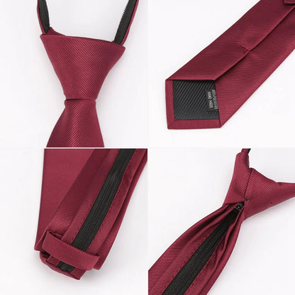 CHIROM SUPPLY Men's Zipper Solid Business Ties