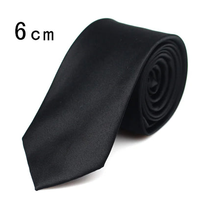CHIROM SUPPLY Classic Solid Black Silk Ties for Men