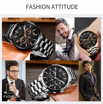 LIGE Men's Waterproof Business Dress Watch