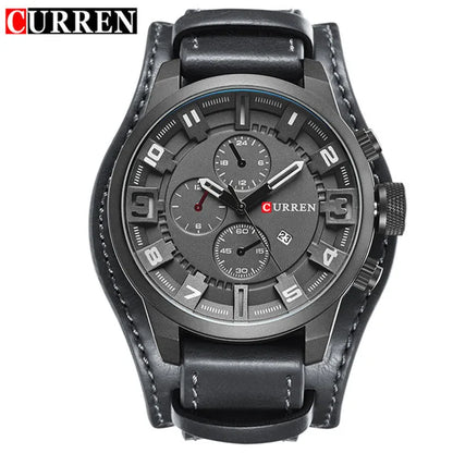 CURREN Men's Luxury Sport Wristwatch with Leather Strap