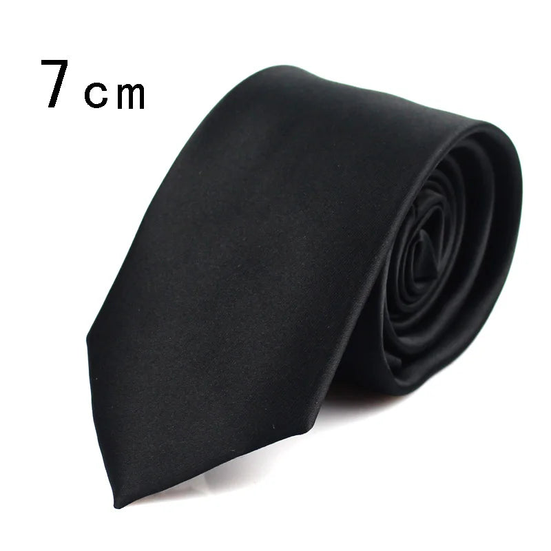 CHIROM SUPPLY Classic Solid Black Silk Ties for Men