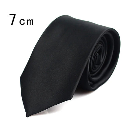 CHIROM SUPPLY Classic Solid Black Silk Ties for Men
