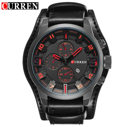 CURREN Men's Luxury Sport Wristwatch with Leather Strap