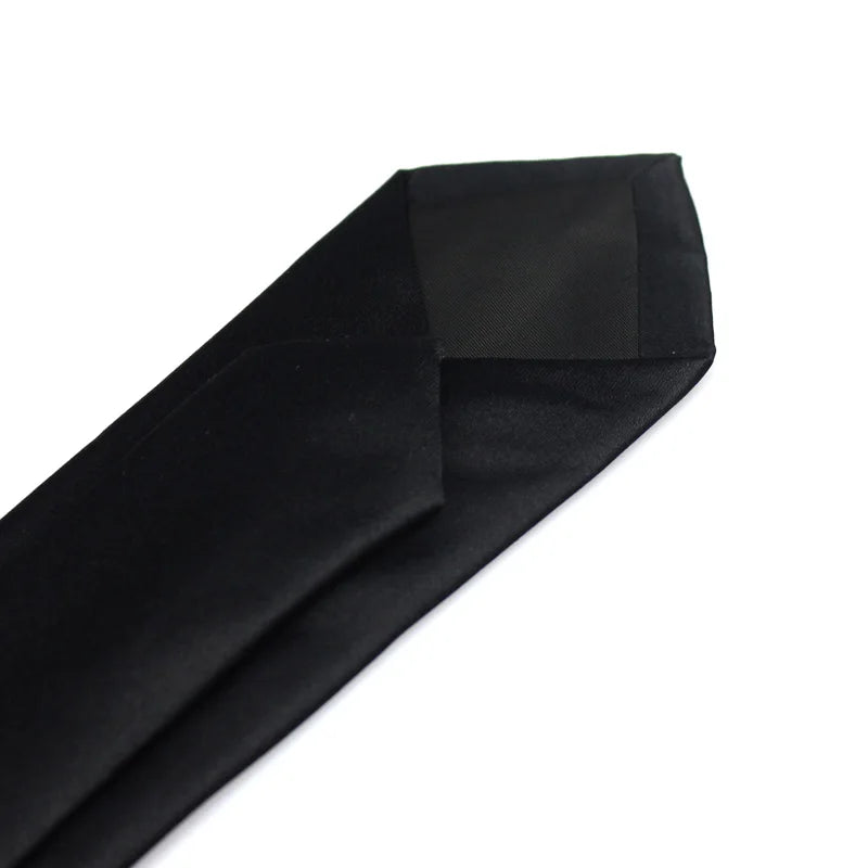 CHIROM SUPPLY Classic Solid Black Silk Ties for Men