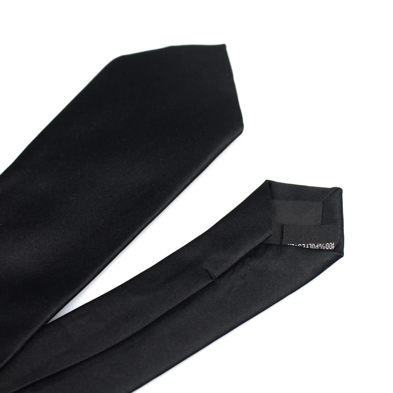 CHIROM SUPPLY Classic Solid Black Silk Ties for Men
