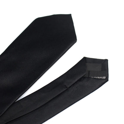 CHIROM SUPPLY Classic Solid Black Silk Ties for Men