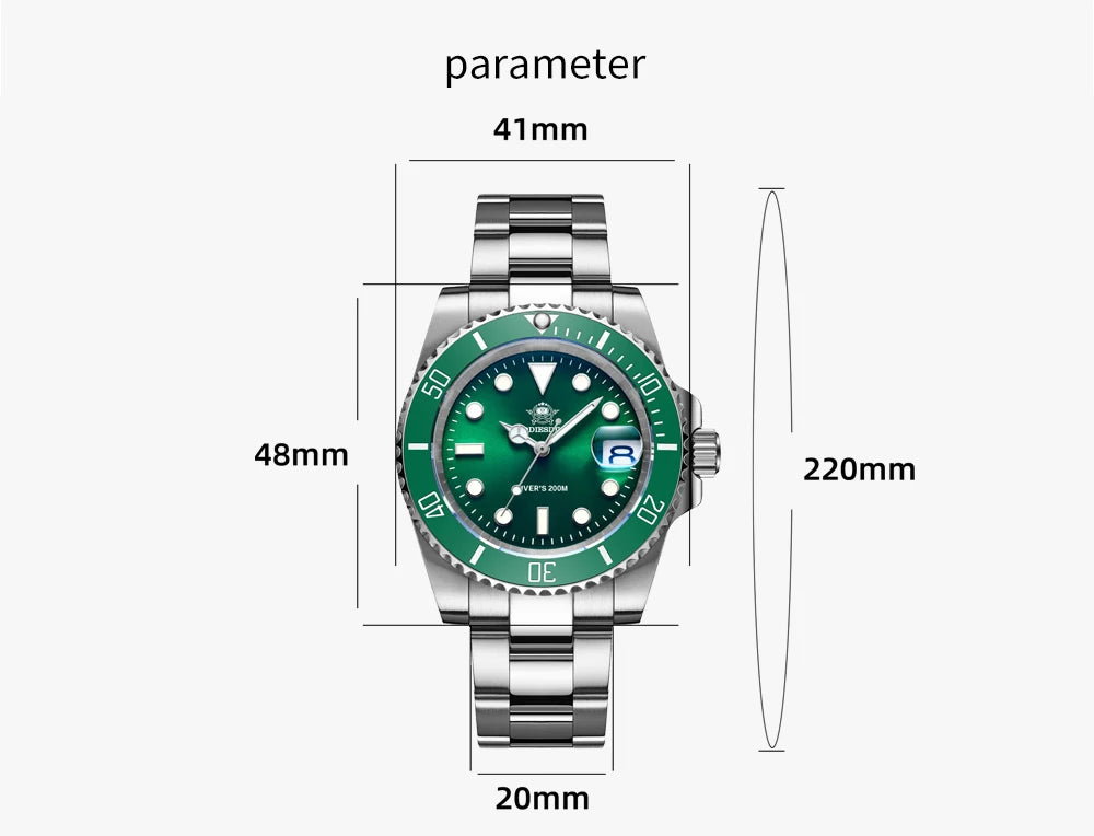 ADDIESDIVE Men's Stainless Steel Business Leisure Waterproof Watch