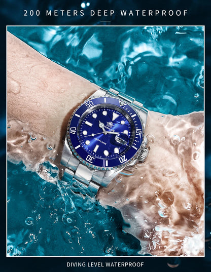 ADDIESDIVE Men's Stainless Steel Business Leisure Waterproof Watch