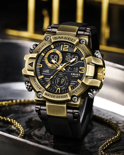 SMAEL 8110 Men's New Sports LED 50m Waterproof Digital Shockproof Electronic Wristwatch.