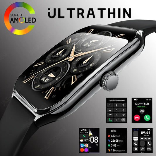 Ultra Thin 1.96" AMOLED 360 HD Men's Smartwatch