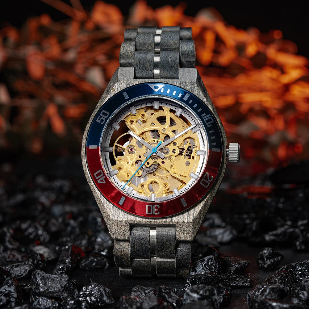 BOBO BIRD Men's Wooden Mechanical Luxury Wristwatch