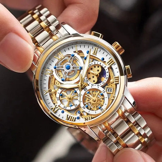 LIGE Men's Military Hollow Sports Watch Waterproof with Chronograph