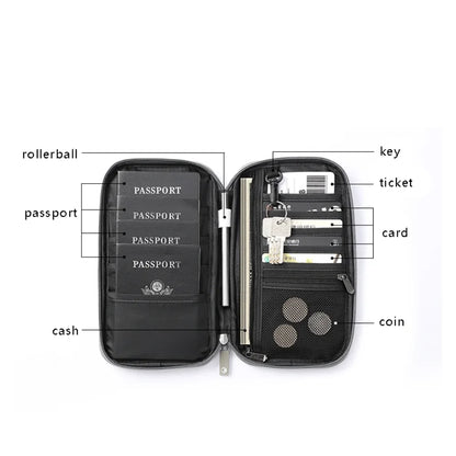 CHIROM SUPPLY Men's RFID Blocking Multi Functional Travel Document Passport and Wallet Case