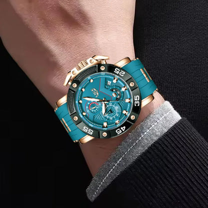 LIGE Men's Military Sports Watch with Silicone Strap Waterproof