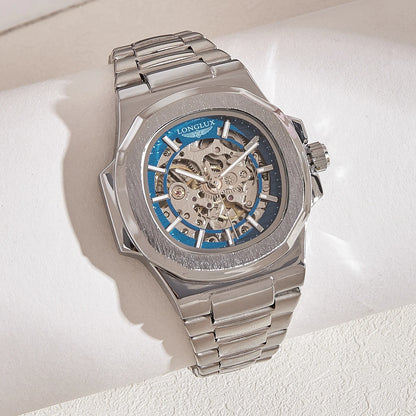 LONGLUX Men's Luxury Mechanical+Stainless Steel Wristwatch