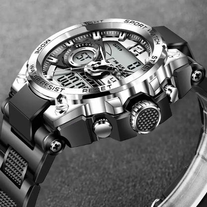 LIGE Men's Digital Sport Military Watch 50m Waterproof LED