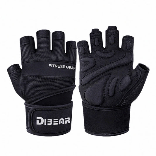 DiBear Men's Half Finger Bodybuilding/Weightlifting Dumbbell+Kettlebell Training Gloves