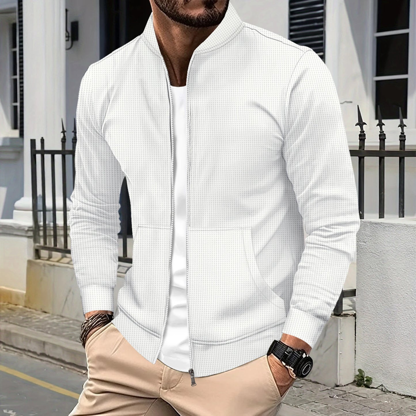CHIROM SUPPLY Men's Casual Solid Color long-sleeved Jacket