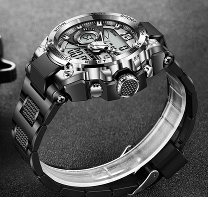 LIGE Men's Digital Sport Military Watch 50m Waterproof LED