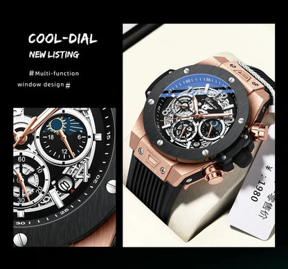 CHENXI Men's Silicone Sports Wristwatch Luminous Chronograph